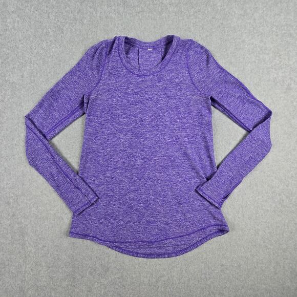 Lululemon Shirt Womens Size 4 Tuck And Flow Long Sleeve Heathered Bruised Berry - Picture 3 of 14